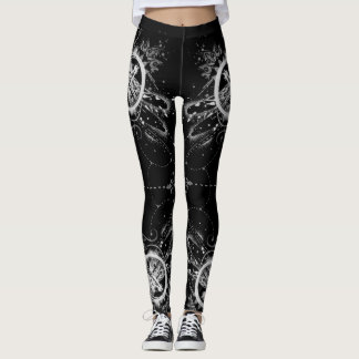 Abstract Dragonfly Pattern Leggings