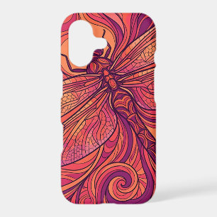 Abstract Dragonfly Sunset Orange iPhone Cases