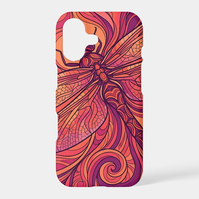 Abstract Dragonfly Sunset Orange iPhone Cases (Back)