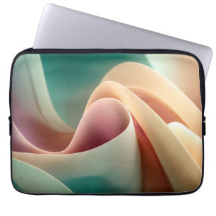 Abstract Drapery with Pastel Gradient Flow Laptop Sleeve