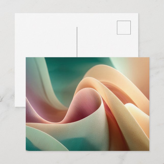 Abstract Drapery with Pastel Gradient Flow Postcard (Front/Back)