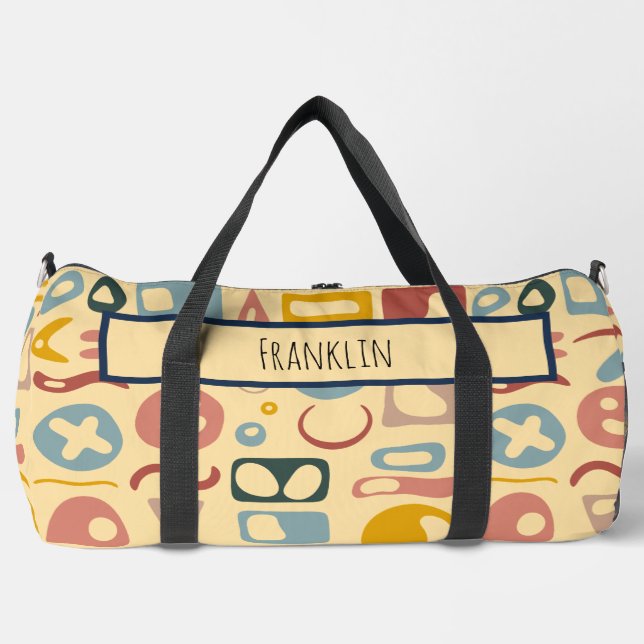 Abstract Drawing I Custom Name  Duffle Bag (Front)