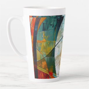 Abstract drawing of girl's eyes latte mug