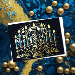 Abstract Drawing of Menorah Gold Blue<br><div class="desc">Holiday themed items designed by Umua. Printed and shipped by Zazzle or their affiliates.</div>