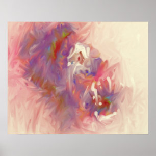 Abstract Dream Purple Pink White Red Green Cream Poster