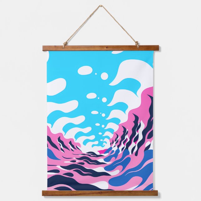 Abstract Dream Wave – Vibrant Surreal Flow Hanging Tapestry (Front)