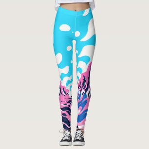 Abstract Dream Wave – Vibrant Surreal Flow Leggings