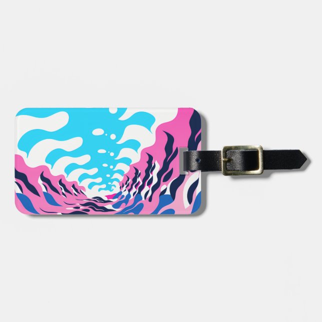 Abstract Dream Wave – Vibrant Surreal Flow Luggage Tag (Front Horizontal)