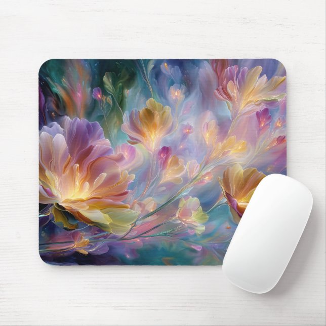 Abstract dreamy floral garden  mouse pad (With Mouse)