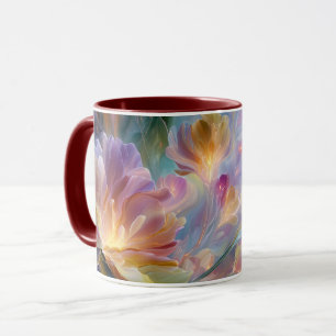 Abstract dreamy floral garden mug