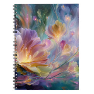 Abstract dreamy floral garden notebook