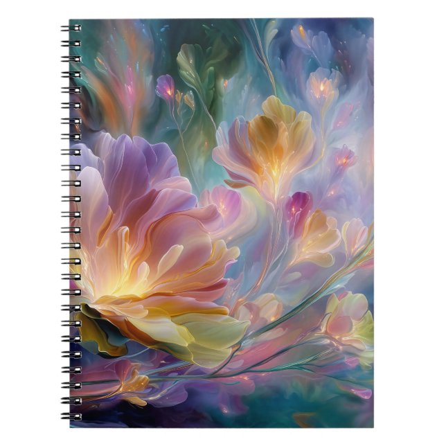 Abstract dreamy floral garden  notebook (Front)