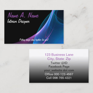 Abstract Dreamy Purple Blue Sweep Business Card