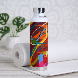 Abstract Drip Paint  Water Bottle