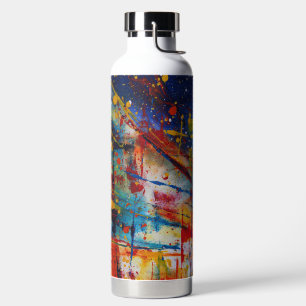 Abstract Drip Paint Water Bottle