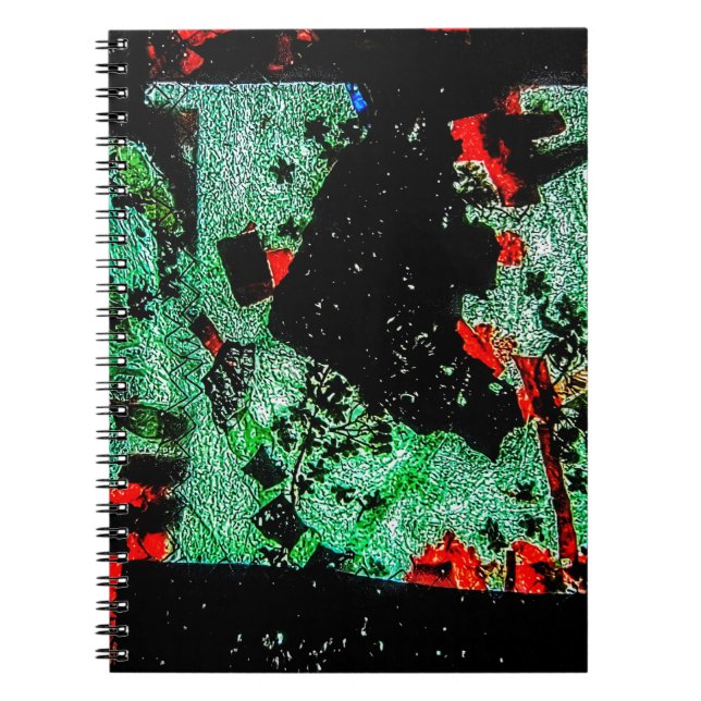 Abstract dry flower spiral photo notebook  (Front)
