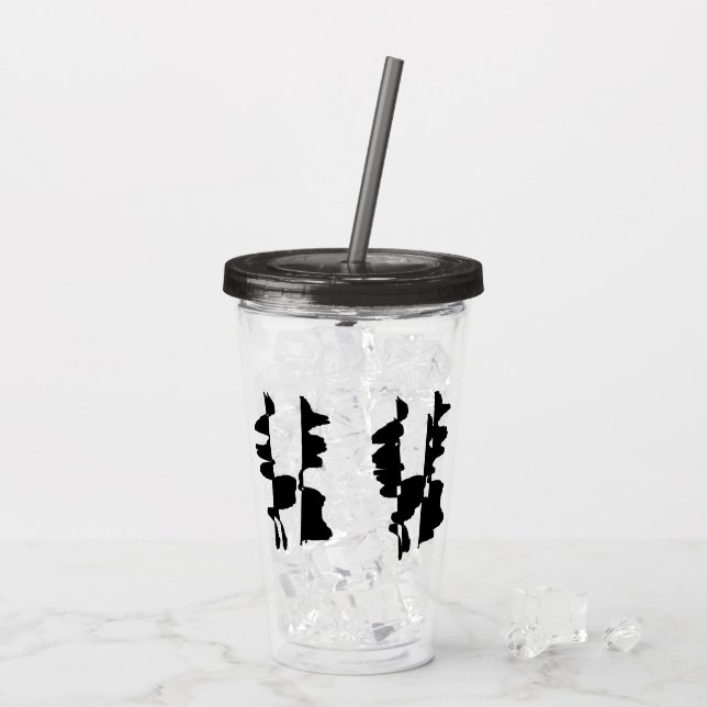 Abstract Dual Face Straw Tumbler Design (Back Ice)