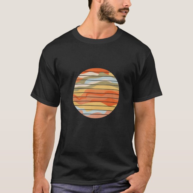 Abstract Dunes Design Colorful Esthetic T-Shirt (Front)