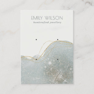 Abstract Dusky Grey Glitter  2 Earring Display Business Card
