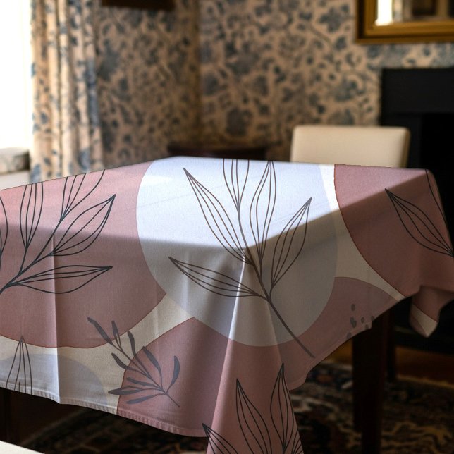 Abstract Dusty Rose and Sage Green Botanical Patte Tablecloth (Creator Uploaded)