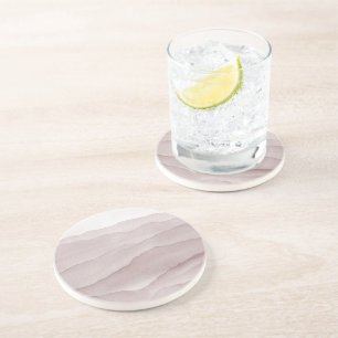 Abstract dusty rose marble wedding coaster
