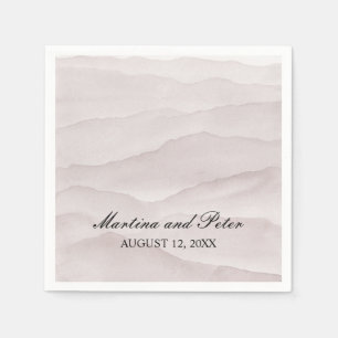 Abstract dusty rose mountains wedding  napkin