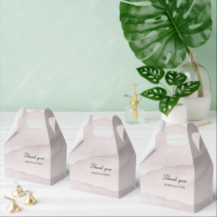 Abstract dusty rose personalised wedding  favour box