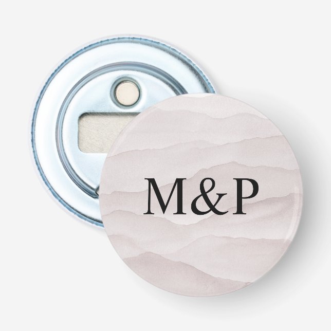 Abstract dusty rose wedding monograms  bottle opener (Front)
