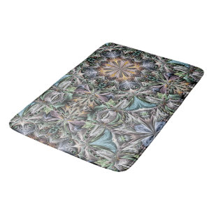 Abstract Dusty Succulent Garden Rosette Pattern Bath Mat