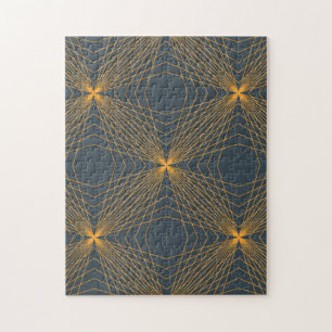 Abstract, dynamic cool lines in connection concept jigsaw puzzle