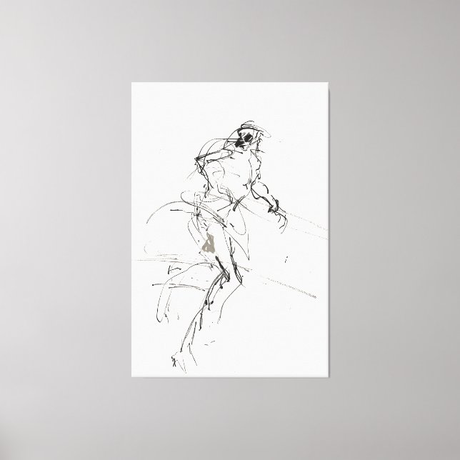 Abstract Dynamic Figure Sketch - Canvas Print (Front)