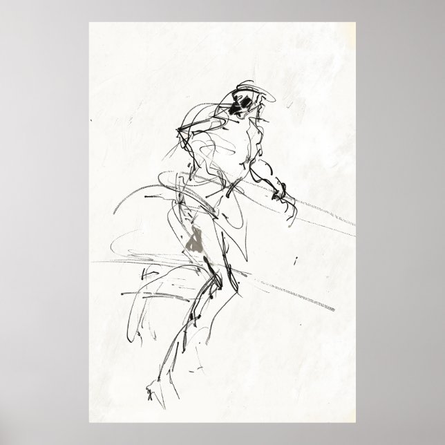 Abstract Dynamic Figure Sketch - Poster (Front)