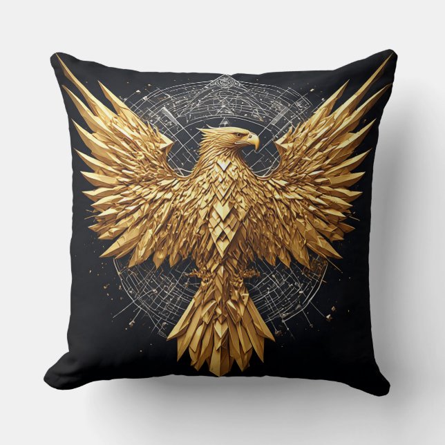 Abstract Eagle Modern Digital Art Luxury Accent Cushion (Front)