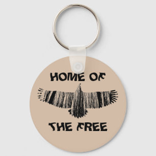 Abstract Eagle Tree Silhouettes Home Of The Free Key Ring
