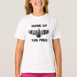 Abstract Eagle Tree Silhouettes Home Of The Free   T-Shirt
