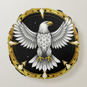 Abstract Eagle with Spreading Wings Modern Elegant Round Cushion