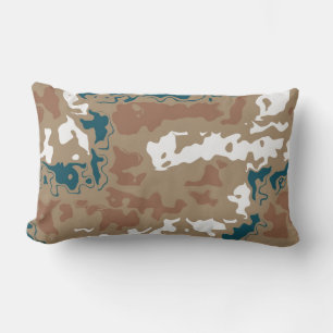 Abstract Earth Camouflage Brown Lumbar Cushion