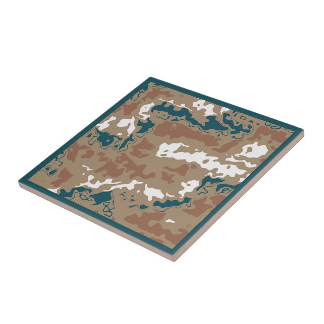Abstract Earth Camouflage Brown Tile (Side)
