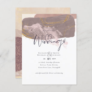 Abstract Earth Gold Wedding Invite Budget Low Cost