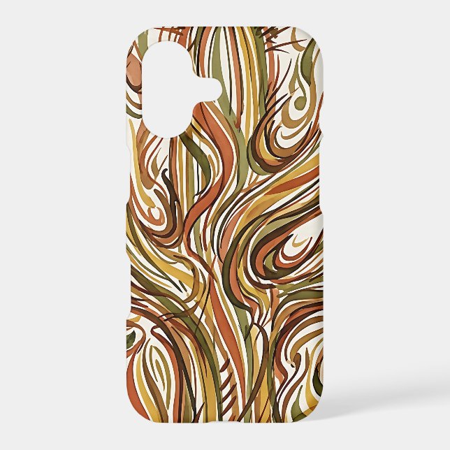 Abstract Earth Tone Cactus iPhone Cases (Back)
