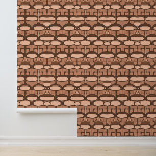 Abstract Earth Tone Geometric Pattern Wallpaper