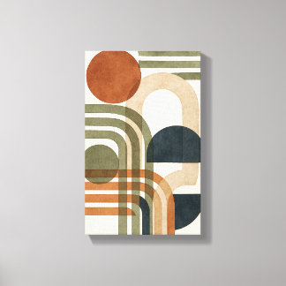 Abstract Earth Tone Geometric Shapes Canvas Print