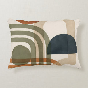 Abstract Earth Tone Geometric Shapes Decorative Cushion