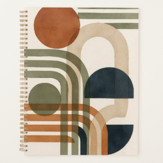 Abstract Earth Tone Geometric Shapes Planner