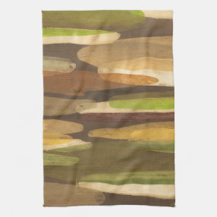 Abstract Earth Tone Landscape Tea Towel