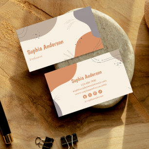 Abstract Earth-Tone Minimalist Business Card