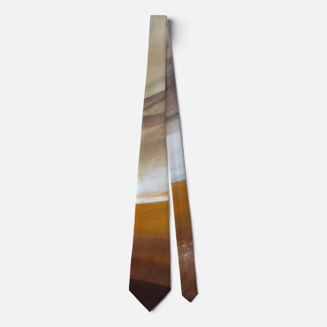 Abstract earth tone simple minimal modern mens tie (Front)