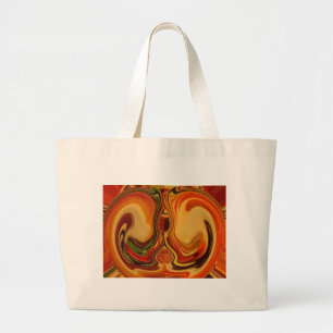 Abstract Earth Tone Swirl Art Print Large Tote Bag