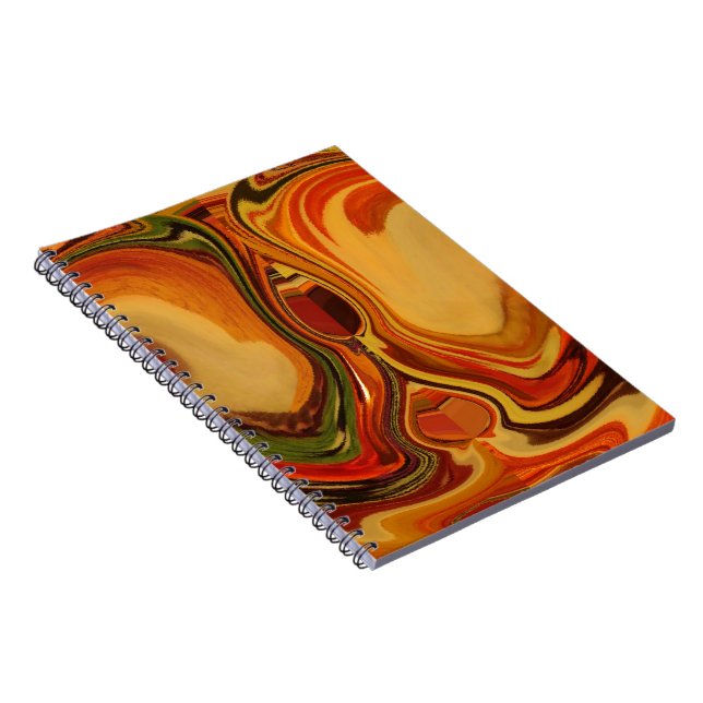 Abstract Earth Tone Swirl Art Print Notebook (Right Side)