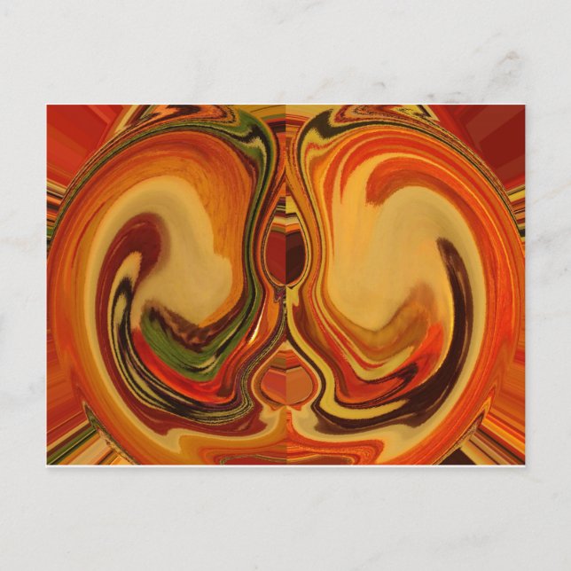Abstract Earth Tone Swirl Art Print Postcard (Front)